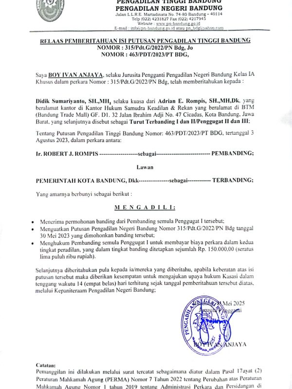 Relaas Pemberput Banding 315 G 22 (Didik - Adrian)