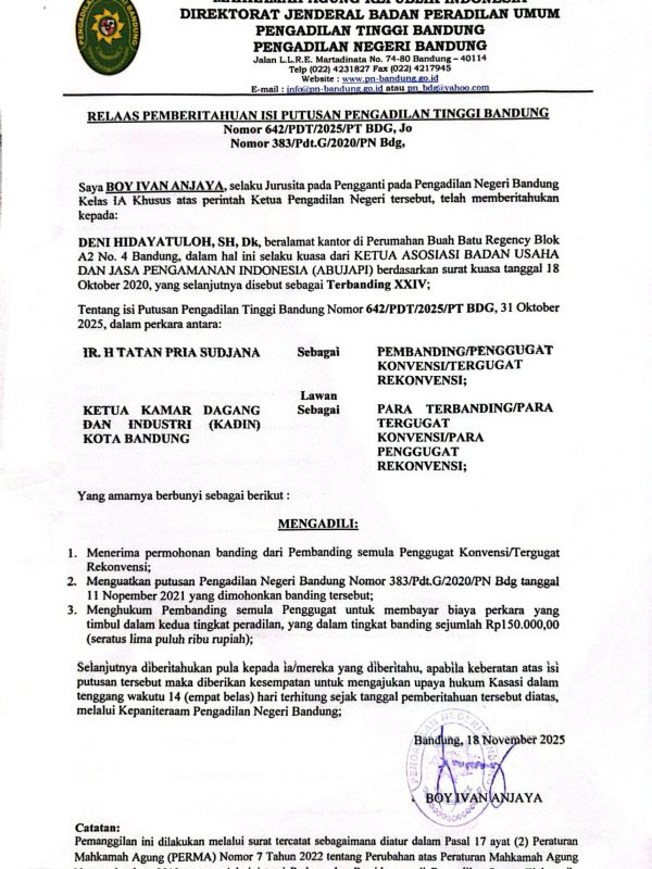 Relaas Pemberput Banding 383 G 20 (Deni)