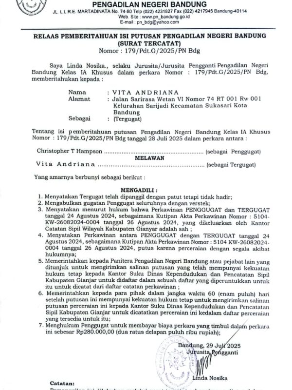 Relaas Pemberput PN 179 G 25 (Vita)